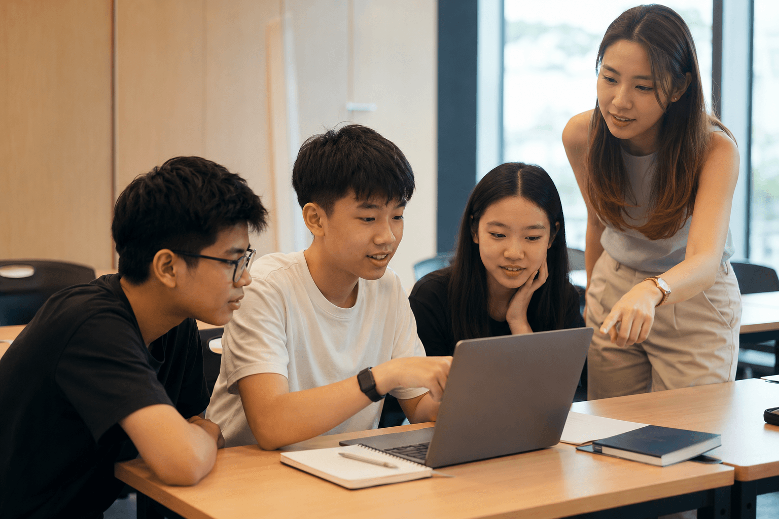 Students building their AI projects at the Superintelligence camp